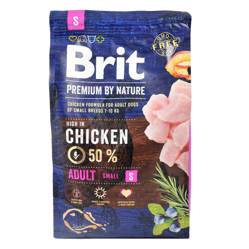 Сухой корм Brit Premium для собак малых пород, с курицей, 3 кг.