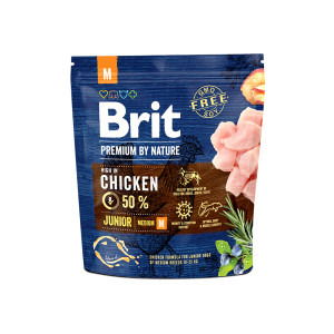 Сухой корм Brit Premium для щенков молодых средних пород, с курицей, 1 кг.