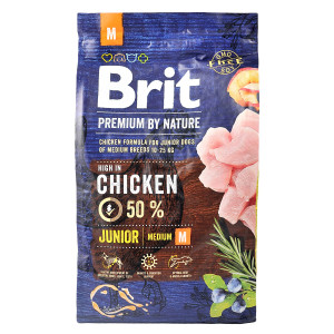Сухий корм Brit Premium для цуценят молодих середніх порід, з куркою, 3 кг