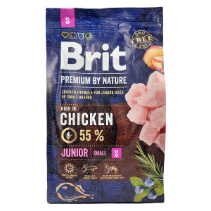 Сухой корм Brit Premium для собак молодых малых пород, с курицей, 3 кг.