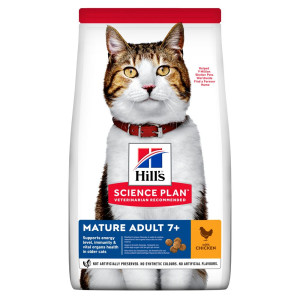 Hill's SCIENCE PLAN Mature Adult 7+ Сухой корм для зрелых котов от 7 лет, с курицей, 1,5 кг