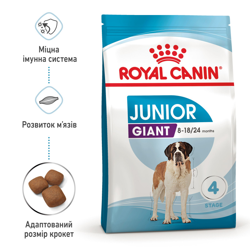 Сухой корм для собак ROYAL CANIN GIANT JUNIOR молодых гиганстких пород, 15 кг