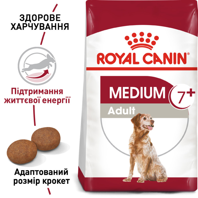 Сухой корм для собак ROYAL CANIN MEDIUM ADULT 7+ от 7 лет средних пород, 4 кг