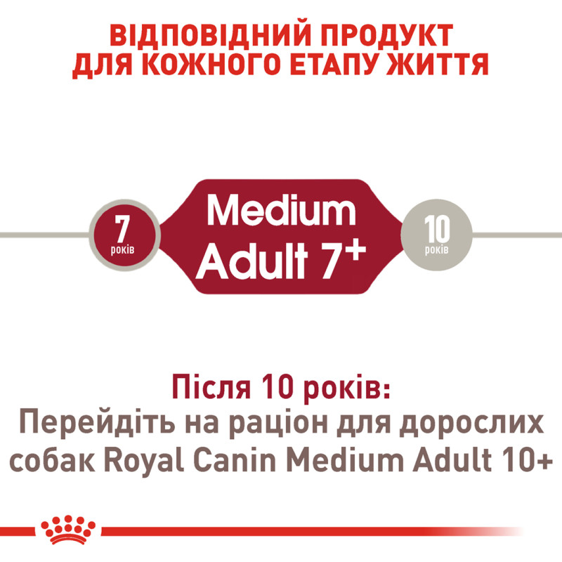 Сухой корм для собак ROYAL CANIN MEDIUM ADULT 7+ от 7 лет средних пород, 4 кг