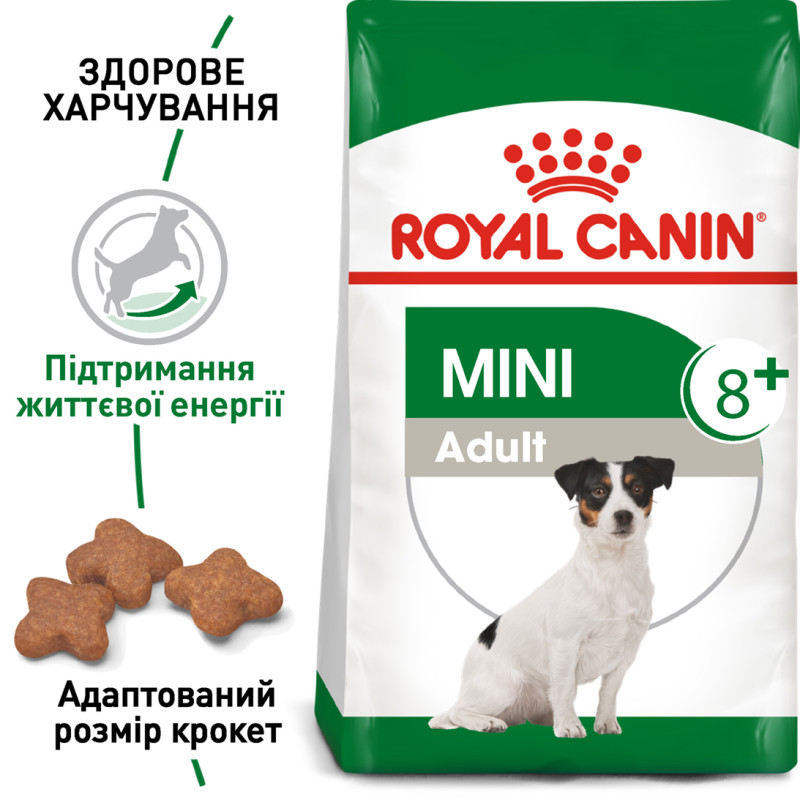 Сухой корм для собак ROYAL CANIN MINI ADULT 8+ от 8 лет малых пород, 800 г
