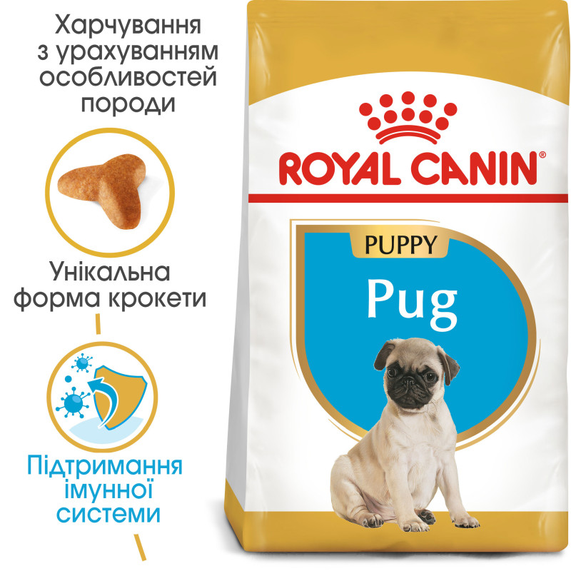 Сухой корм для щенков ROYAL CANIN PUG PUPPY породы Мопс, 1,5 кг