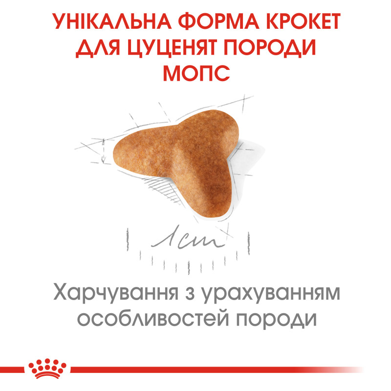 Сухой корм для щенков ROYAL CANIN PUG PUPPY породы Мопс, 1,5 кг