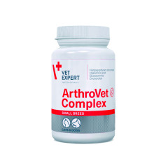 Харчова добавка Vet Expert ArthroVet Complex Small breed&cats для підтримання здоров’я функції хрящів і суглобів у котів і собак малих порід, 60 капс.