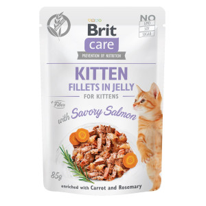 Влажный корм Brit Care для котят, в желе, с пикантным лососем, 85 г
