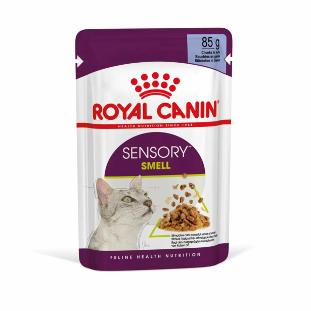 Вологий корм Royal Canin SENSORY SMELL JELLY для дорослих котів вибагливих до запаху корму, шматочки в желе