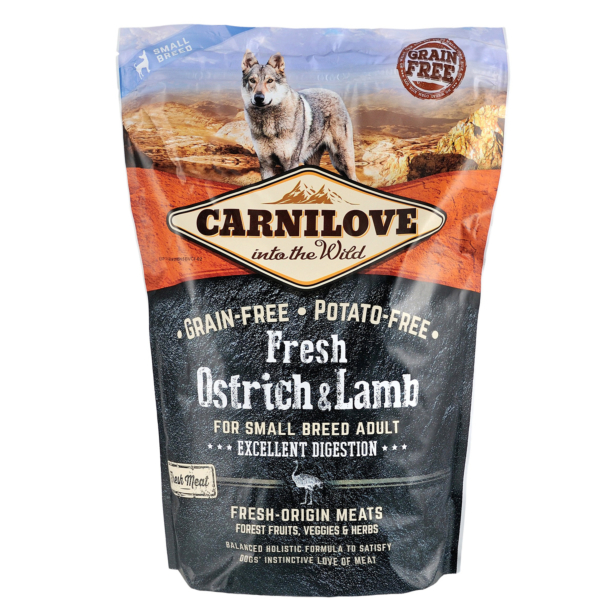 Сухий корм Carnilove Fresh Ostrich & Lamb для дорослих собак дрібних порід