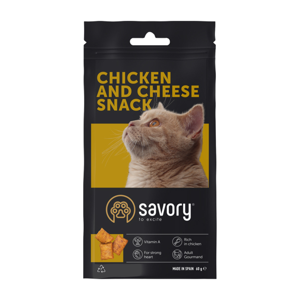 Лакомство Savory Cats Snacks Pillows Gourmand with Chicken and Cheese для кошек гурманов, подушечки с курицей и сыром