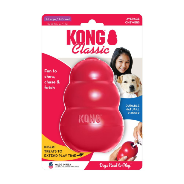 Іграшка KONG Classic суперміцна з отвором для ласощів, для собак S