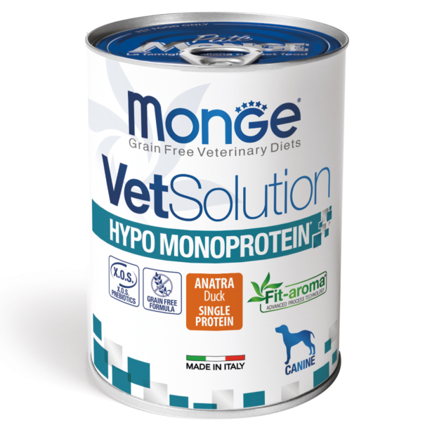 Вологий корм Monge VetSolution Wet Hypo canine для дорослих собак качка