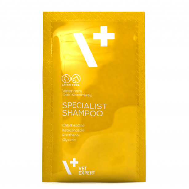 Шампунь антибактеріальний протигрибковий Vet Expert Specialist Shampoo для котів і собак, саше15мл