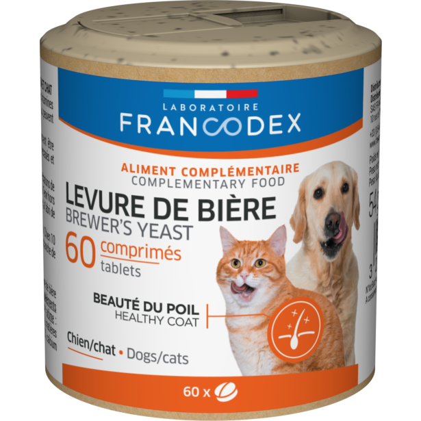 Пивні дріжджі Laboratorie Francodex Brever Yeast для котів і собак, 60 таб.