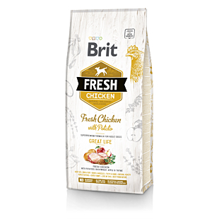 Сухий корм Brit Fresh для дорослих собак всіх порід, з куркою та картоплею