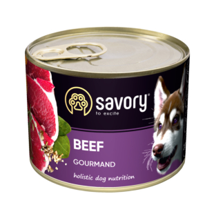 Консервований корм Savory Dog Gourmand для дорослих собак, з яловичиною