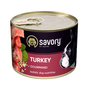 Вологий корм Savory Dog Gourmand для дорослих собак, з індичкою