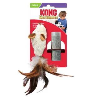 Іграшка для котів KONG Refillables Feather Mouse Миша з пір'ям містить змінний блок із котячою м'ятою