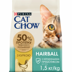 Сухий корм CAT CHOW Hairball дорослим котам, зменшення утворення кульок шерсті