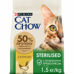 Сухий корм CAT CHOW Sterilized дорослим кастрованим та стерилізованим котам, з куркою