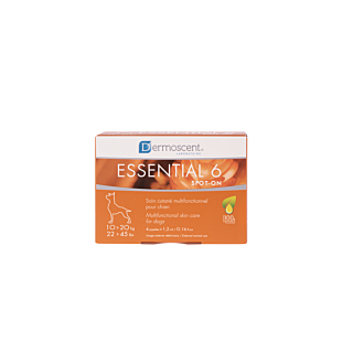 Капли Dermoscent Essential 6 spot-on для кожей и шерстью у собак средних пород, 4х1,2 мл