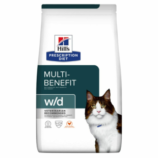 Ветеринарная диета Hill’s Prescription Diet w/d для кошек, при сахарном диабете и для контроля веса, с курицей
