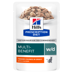 Ветеринарна дієта Hill’s Prescription Diet w/d для котів, при цукровому діабеті та для контролю ваги, з куркою