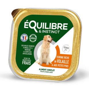 Паштет Equilibre & Instinct для собак зрелого возраста с мясом птицы и зеленым горошком, ламистер