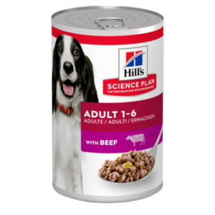 Влажный корм Hill's SCIENCE PLAN Adult, beef для взрослых собак, с говядиной, 370 г
