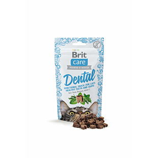 Функциональное лакомство Brit Care Dental Snack для кошек, поддержка здоровья зубов, индейка