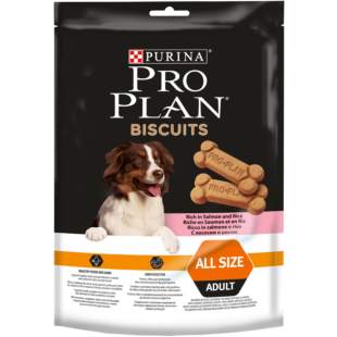Ласощі PRO PLAN Biscuits All Size Adult для дорослих собак для здоров'я зубів і ясен, з лососем