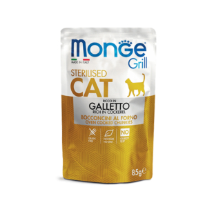 Вологий корм Monge Cat Grill Sterilised chicken для дорослих стерилвзованих котів, курка