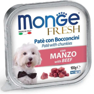Вологий корм Monge Dog Fresh, beef для дорослих собак, з яловичиною