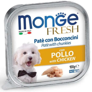 Вологий корм Monge Dog Fresh, chicken для дорослих собак, з куркою