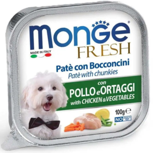 Вологий корм Monge Dog Fresh, chicken & vegetable для дорослих собак, з куркою та овочами