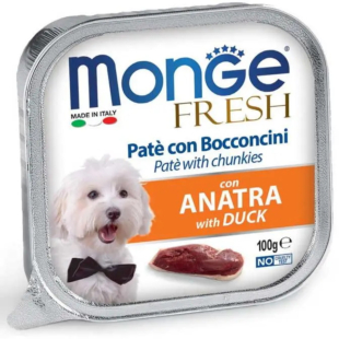 Вологий корм Monge Dog Fresh, duck для дорослих собак, з качкою