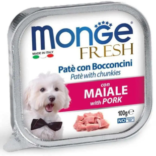 Вологий корм Monge Dog Fresh, pork для дорослих собак, свинина