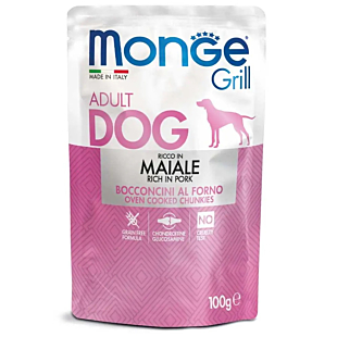 Вологий корм Monge Dog Grill для дорослих собак, зі свининою