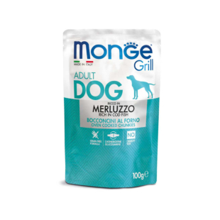Влажный корм Monge Dog Grill Merluzzo для взрослых собак, с треской
