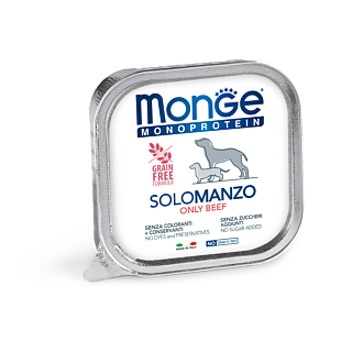 Вологий корм Monge Dog solo 100% beef для дорослих собак, 100% яловичина