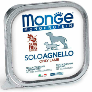 Вологий корм Monge Dog solo 100% lamb для дорослих собак, 100% ягня