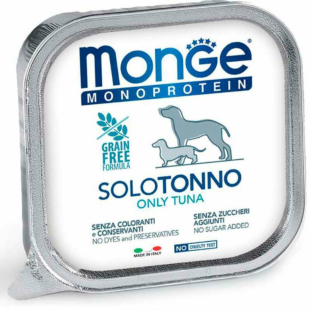 Вологий корм Monge Dog solo 100% tuna для дорослих собак, 100% тунець