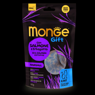 Ласощі Monge Gift Cat Hairball для дорослих котів лосось і котяча м'ята