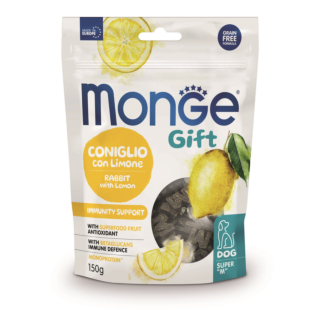 Лакомство Monge Gift Dog Immunity support для взрослых собак кролик с лимоном
