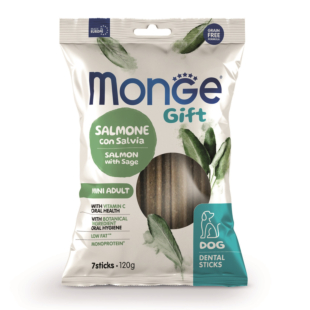 Ласощі Monge Gift Dog Mini для дорослих собак лосоcь з шавлією