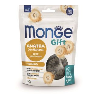 Ласощі Monge Gift Dog Training для дорослих собак качка з бананом