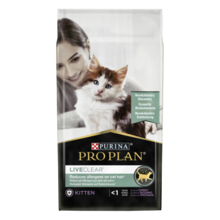 Сухий корм PRO PLAN LiveClear Kitten кошенятам, зменшення алергенів на шерсті, з індичкою