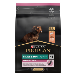 Сухой корм PRO PLAN Small&Mini Puppy Sensitive Skin щенкам мелких пород с чувствительной кожей, с лососем